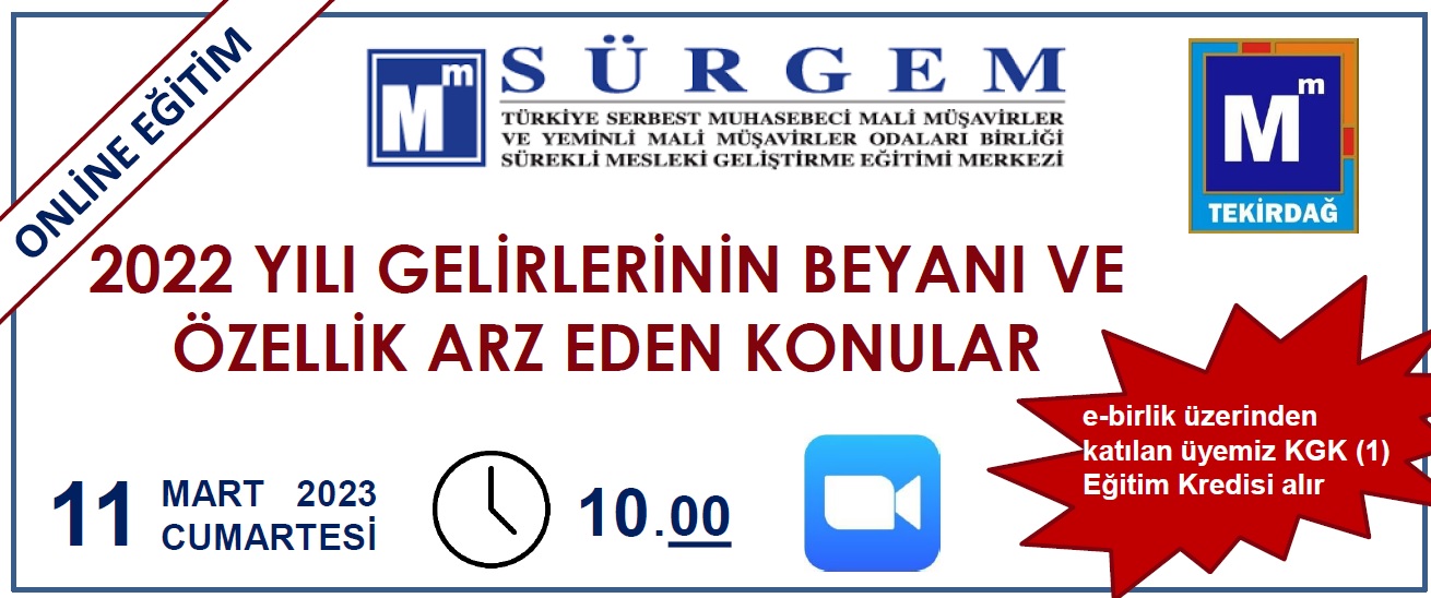 2022 YILI GELR VERGS BEYANI VE ZELLK ARZ EDEN KONULAR ONLNE ETM